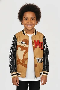Little Boys Tasmanian Devil Graphic Varsity Windbreaker