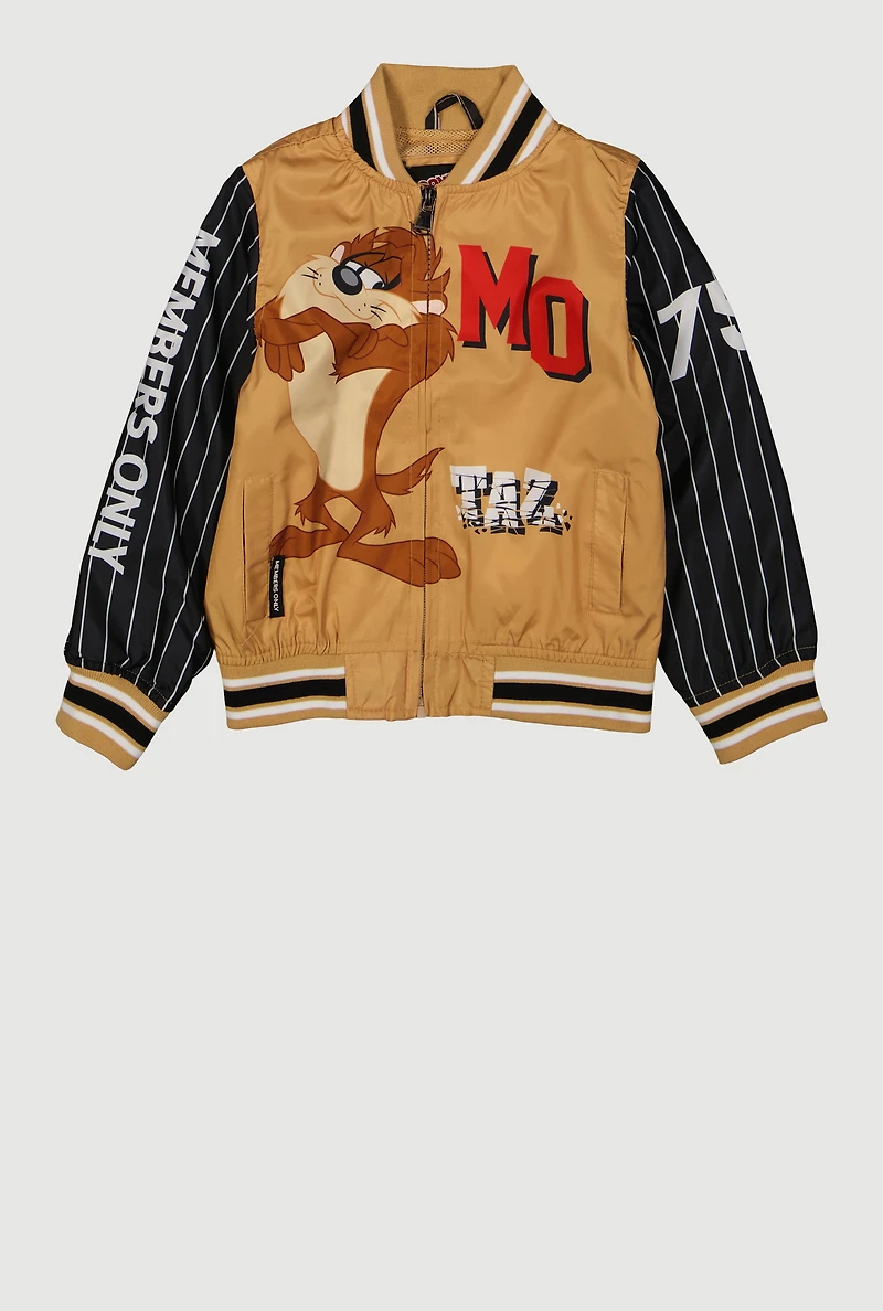 Little Boys Tasmanian Devil Graphic Varsity Windbreaker