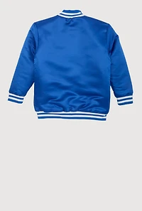 Boys Chenille Patch City Graphic Varsity Jacket