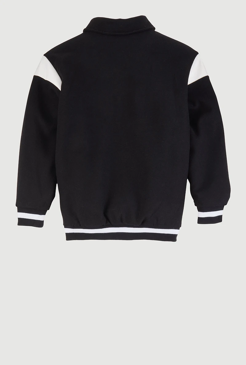 Boys B Initial Chenille Patch Letterman Jacket