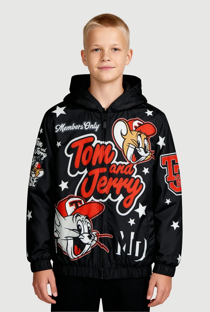 Boys Tom and Jerry Members Only Hooded Winbreaker