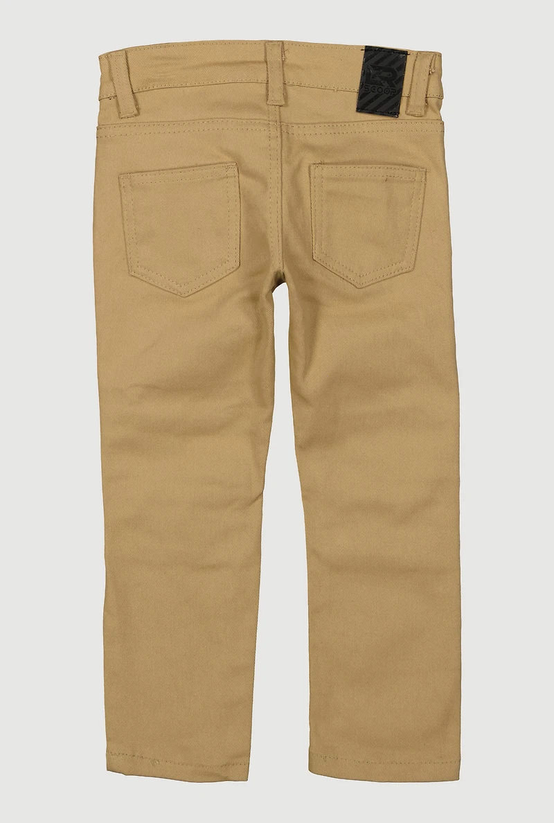 Little Boys Twill Moto Skinny Cargo Pants, Khaki, Size 7