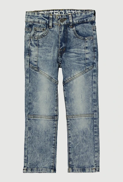 Little Boys Decorative Stitch Distressed Skinny Jeans
