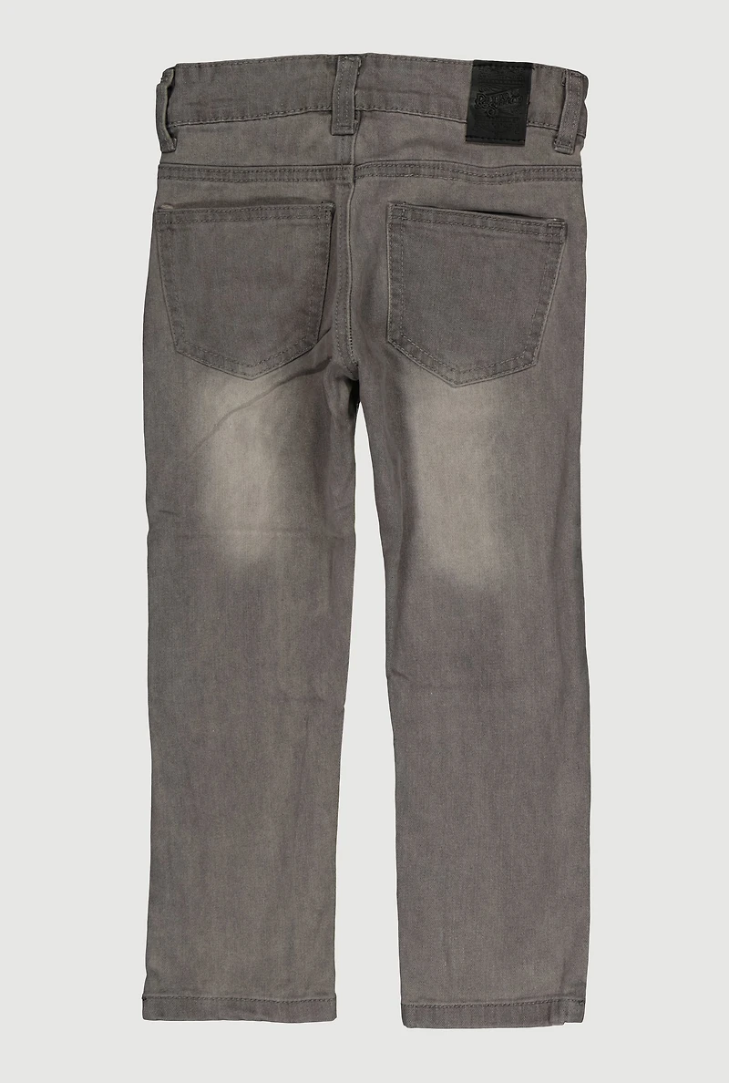 Little Boys Whiskered Skinny Jeans, Grey,