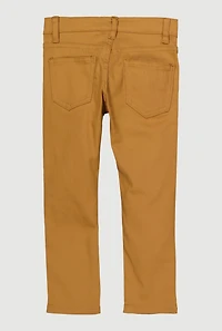 Little Boys Distressed Patch and Repair Skinny Jeans, Khaki, Size 4