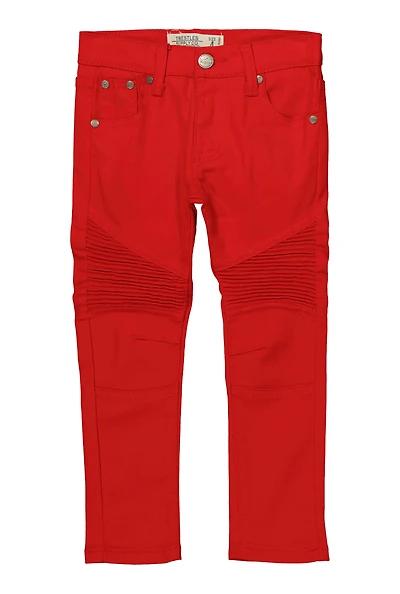 Little Boys Moto Skinny Jeans, Red,