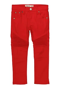 Little Boys Moto Skinny Jeans, Red,