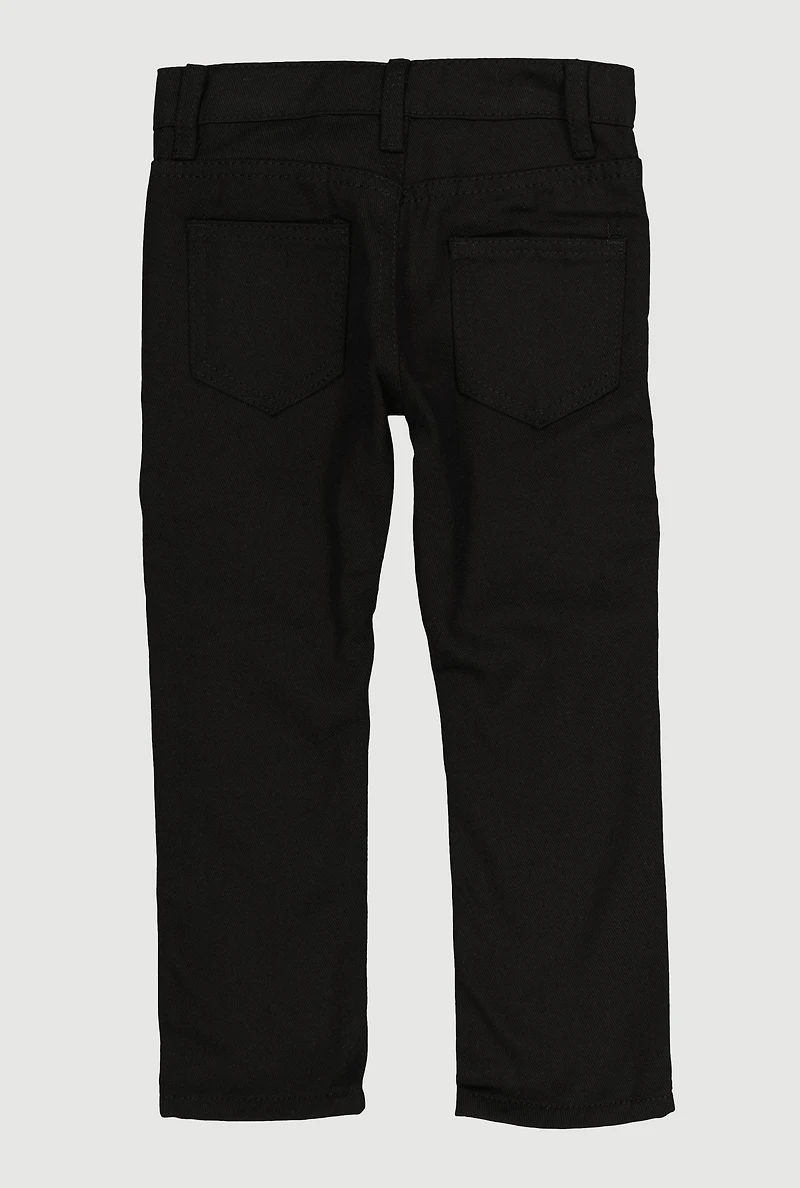 Little Boys Decorative Stitch Mid Rise Moto Jeans