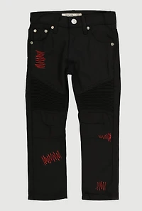Little Boys Decorative Stitch Moto Skinny Jeans