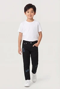Little Boys Decorative Zig Zag Stitch Moto Jeans