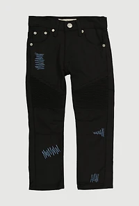 Little Boys Decorative Zig Zag Stitch Moto Jeans