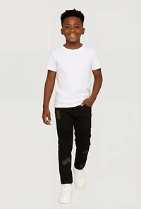 Little Boys Decorative Stitch Moto Jeans
