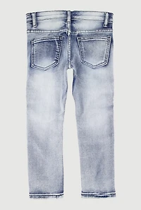 Little Boys Distressed Patch and Repair Moto Jeans