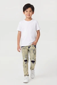 Little Boys Acid Wash Patch and Repair Jeans