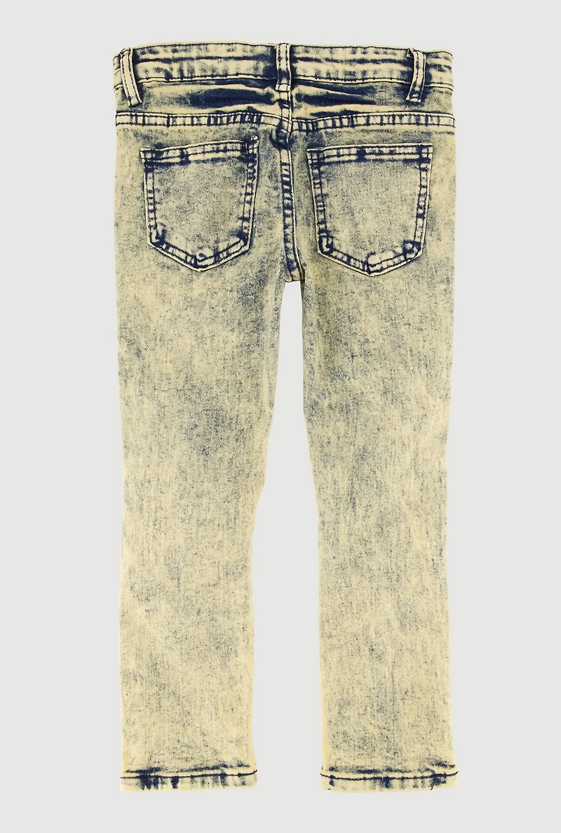 Little Boys Acid Wash Patch and Repair Jeans