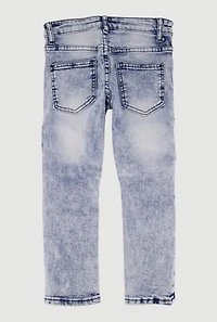 Little Boys Acid Wash Frayed Moto Jeans