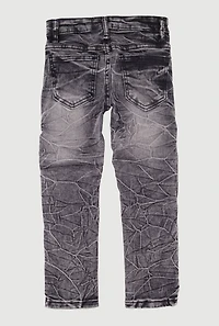 Little Boys Distressed Moto Jeans