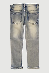 Little Boys Acid Wash Distressed Moto Jeans