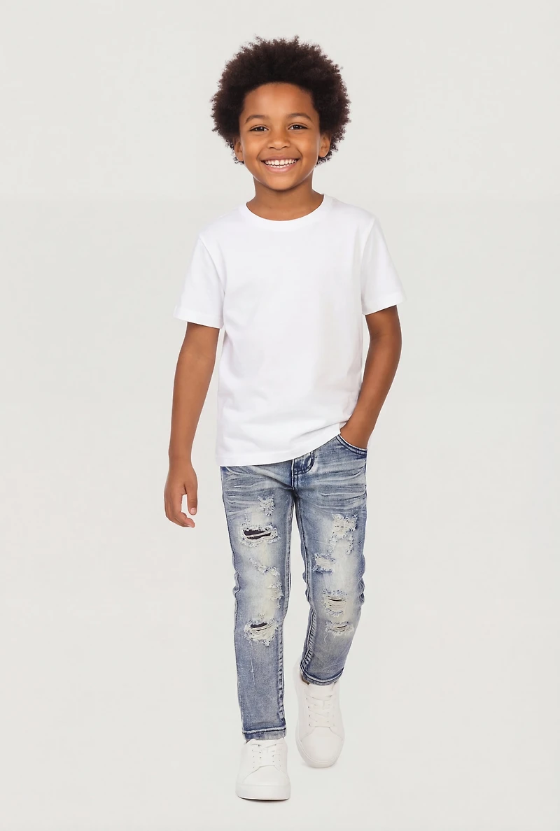 Little Boys Acid Wash Distressed Jeans