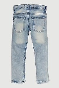 Little Boys Distressed Acid Wash Moto Jeans