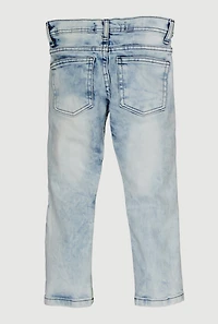 Little Boys Acid Wash Patch and Repair Moto Jeans