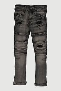 Little Boys Patch and Repair Moto Jeans