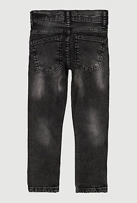 Little Boys Distressed Patch and Repair Whiskered Skinny Jeans