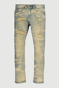 Boys Distressed Whiskered Skinny Jeans