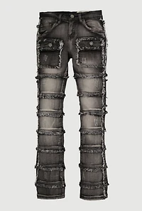 Boys Frayed Tiered Skinny Jeans