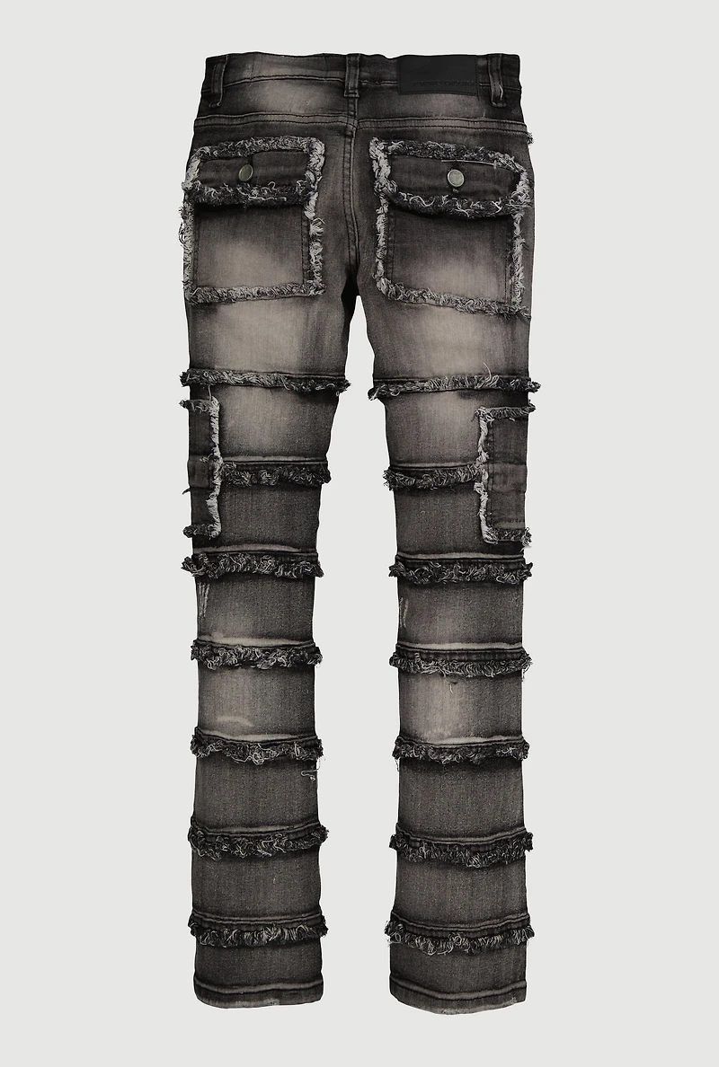 Boys Frayed Tiered Skinny Jeans