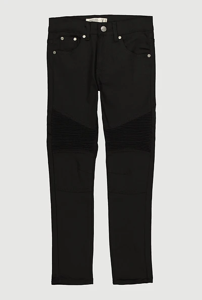 Boys Skinny Leg Moto Jeans, Black, Size 14