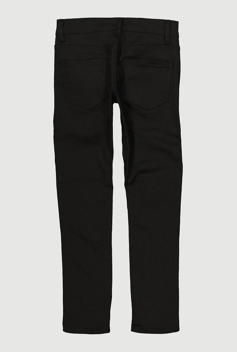 Boys Skinny Leg Moto Jeans, Black, Size 12