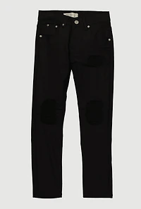 Boys Patch and Repair Moto Skinny Jeans, Black, Size 16
