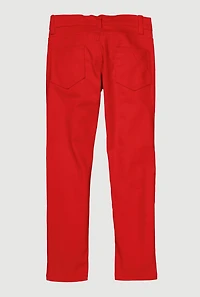 Boys Solid Rip and Repair Moto Jeans, Red, Size 14