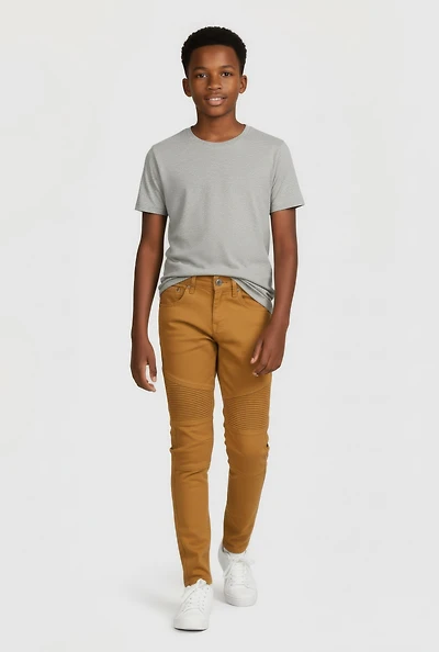 Boys Decorative Stitch Moto Jeans