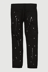 Boys Paint Splatter Graphic Moto Jeans