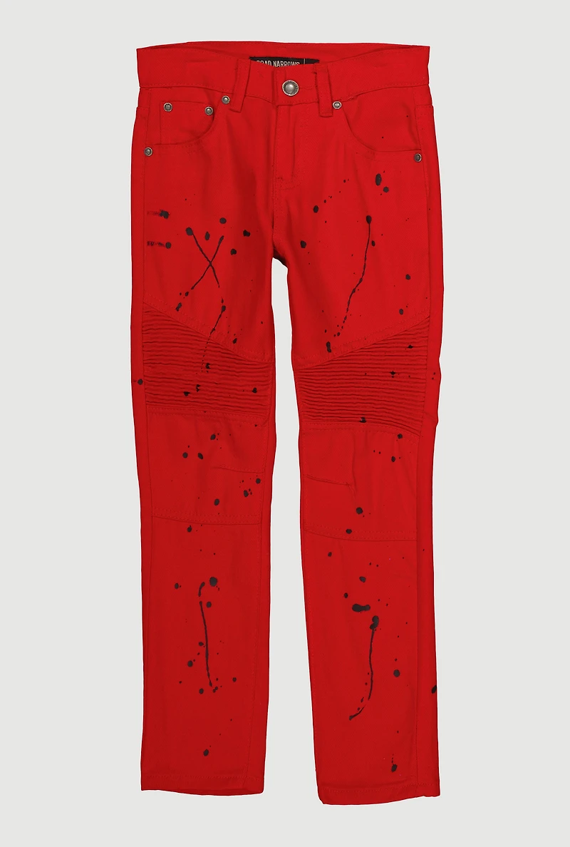 Boys Paint Splatter Moto Jeans