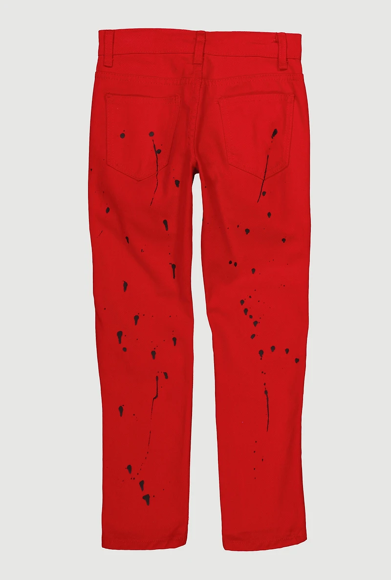 Boys Paint Splatter Moto Jeans