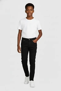 Boys Mid Rise Skinny Moto Jeans