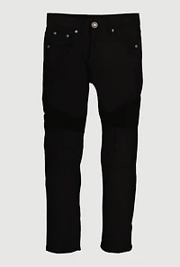 Boys Mid Rise Skinny Moto Jeans, Black, Size 12
