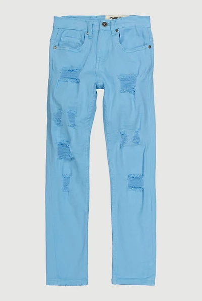 Boys Distressed Patch and Repair Jeans