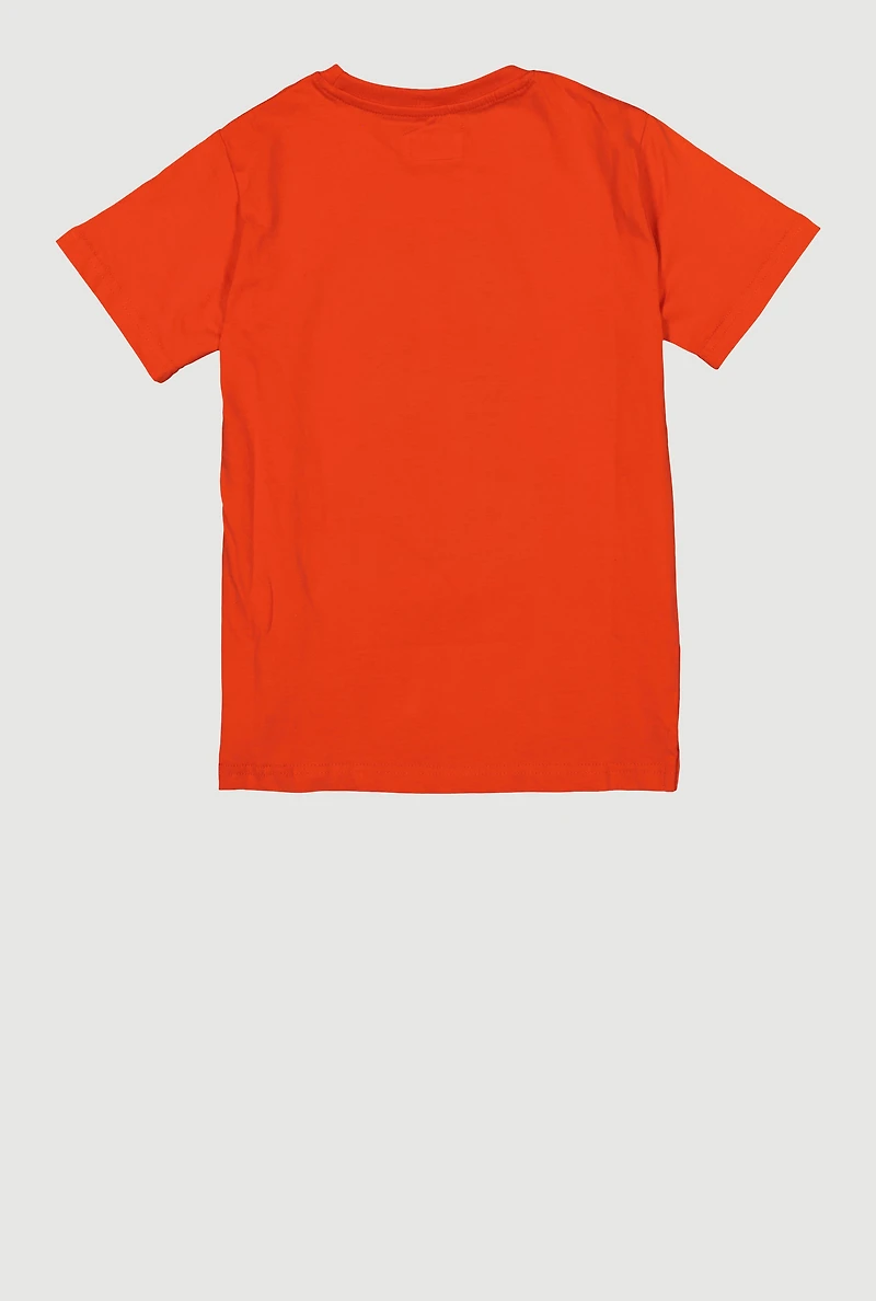 Boys Chenille Bunny Patch Graphic Tee, Orange, Size L