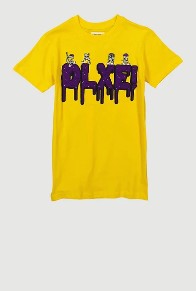 Boys DLXE Graphic Print Tee, Yellow,