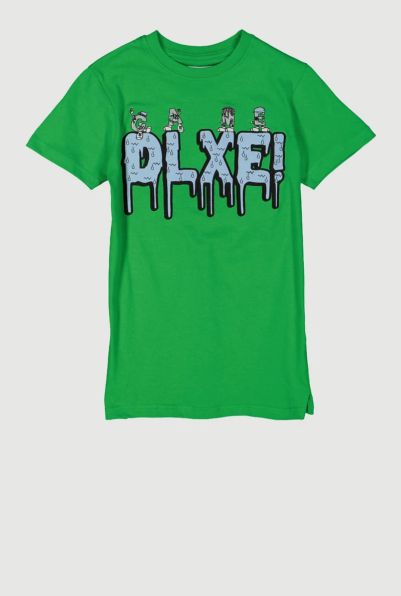 Boys Game DLXE Graphic Print Tee, Green, Size M