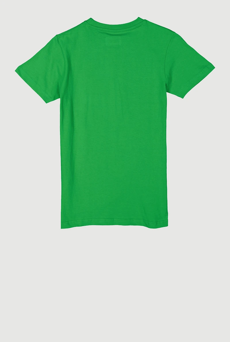 Boys Game DLXE Graphic Print Tee, Green, Size M
