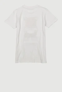 Boys Bear Chenille Patch Graphic Tee, White, Size 8