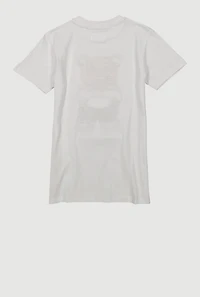 Boys Chenille Bear Patch Graphic Tee, White,