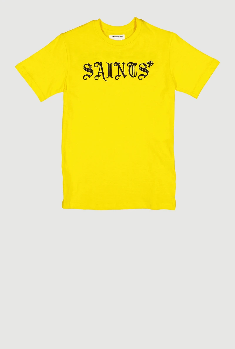 Boys Saints Sinners Graphic Tee, Yellow, Size 18-20