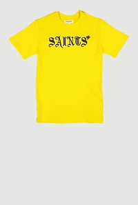 Boys Saints Sinners Graphic Tee, Yellow, Size 18-20