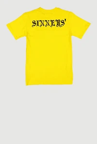 Boys Saints Sinners Graphic Tee, Yellow, Size 18-20